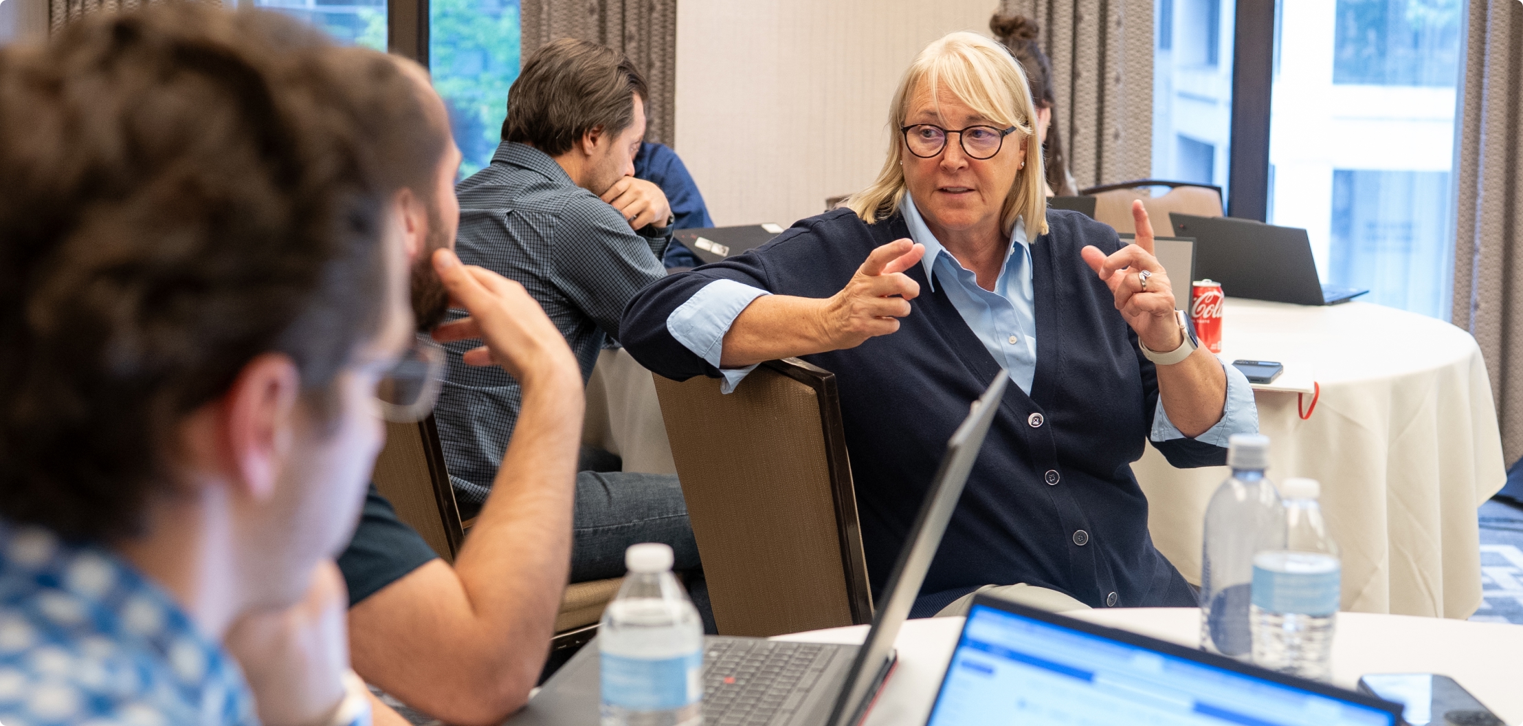 Lydian team member leading a discussion during a company workshop.