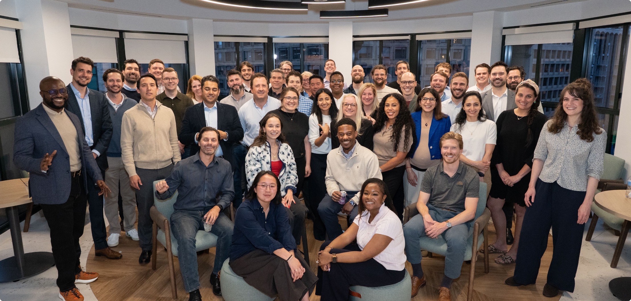 Lydian team members gathered for a company group photo.