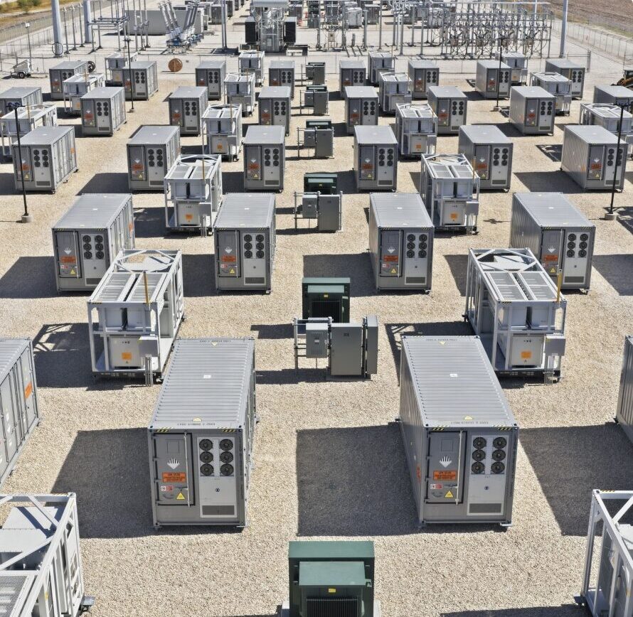 Pintail battery energy storage system with modular units at an electrical substation.